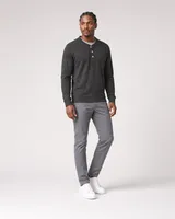 StringKing Men's Pima Terry Henley - Sharp Fit, Peat, Full Front Angle - Human Model