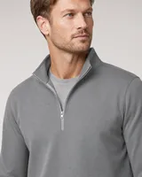 StringKing Men's StayWarm Quarter Zip - Relaxed Fit, Gray, Collar Shoulder - Human Model