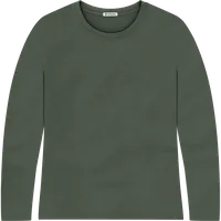 StringKing Women's Pima Jersey Long Sleeve Tee - Relaxed Fit, Moss, Front