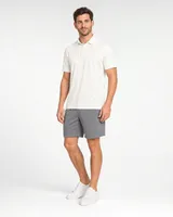 StringKing Men's Pima Jersey Classic Polo - Relaxed Fit, Tofu, Full Front Angle - Human Model