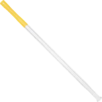 StringKing Composite 3 Pro Faceoff - 155 Grams, White / Yellow, Full Length, Angled, Left Side, With Butt End