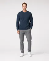 StringKing Men's Pima Terry Crew Sweatshirt - Relaxed Fit, Navy, Full Front - Human Model