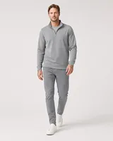 StringKing Men's StayWarm Quarter Zip - Relaxed Fit, Gray, Full Front Angle - Human Model