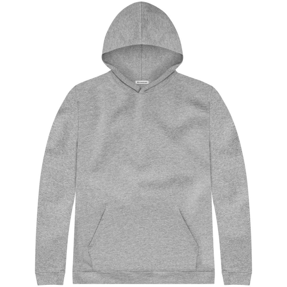 StringKing Men's Pima Cotton Hoodie - Relaxed Fit, Heather Gray, Front