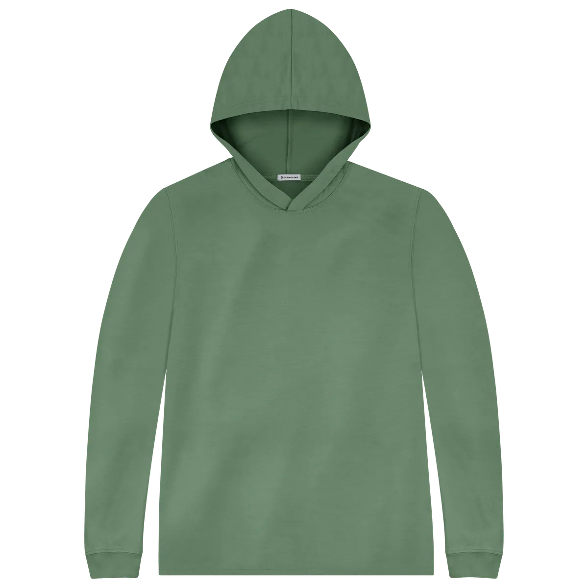 StringKing Men's Pima Cotton Lightweight Hoodie - Sharp Fit, Green, Front