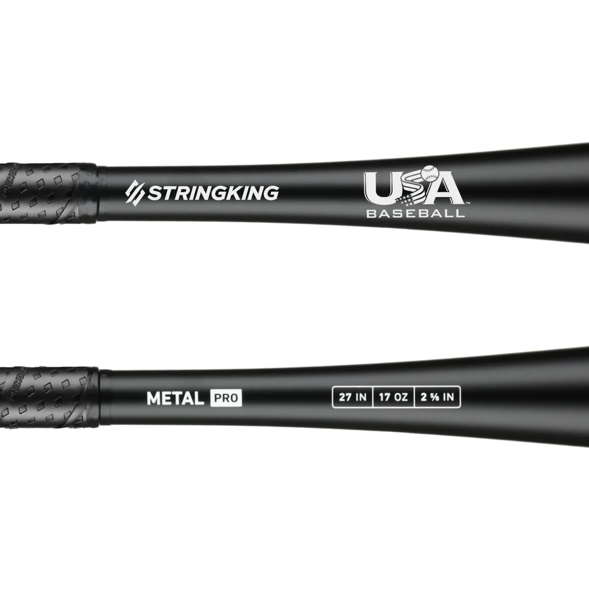 StringKing Metal Pro USABat - Drop 10, 27" / 17 oz, Black, Bat Details, Horizontal
