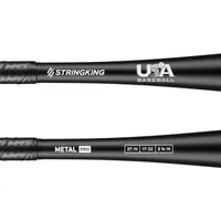 StringKing Metal Pro USABat - Drop 10, 27" / 17 oz, Black, Bat Details, Horizontal