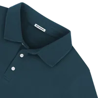 StringKing Men's Pima Terry Long Sleeve Polo - Sharp Fit, Navy, Detail