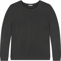 StringKing Men's Pima Terry Crew Sweater - Relaxed Fit, Black, Front