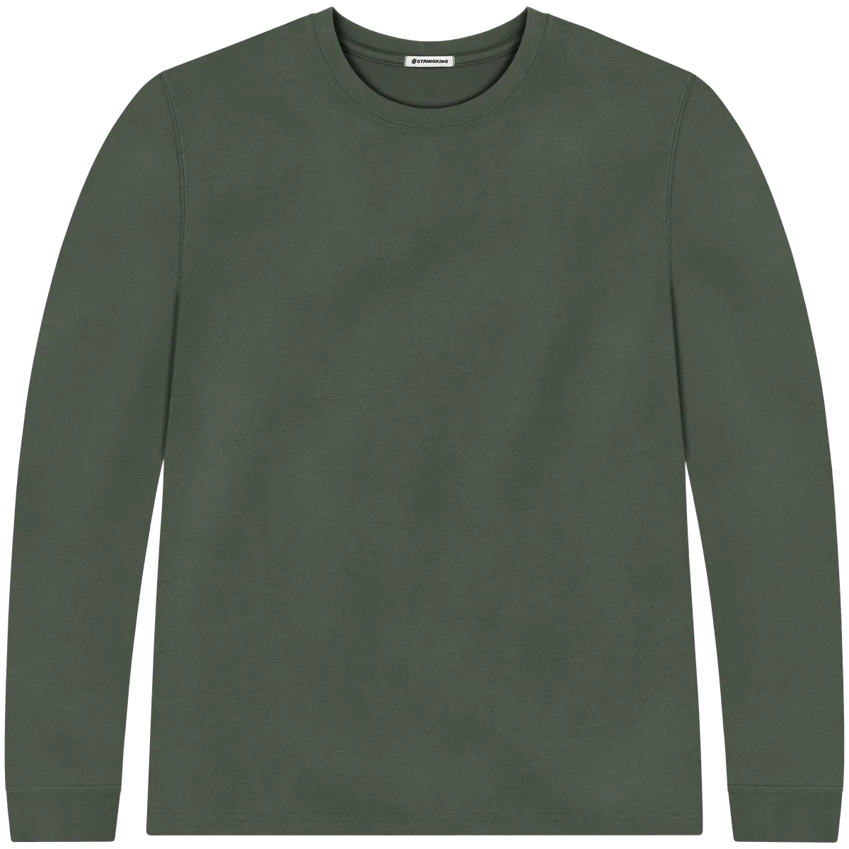 StringKing Men's Pima Jersey Long Sleeve Tee - Sharp Fit, Moss, Front