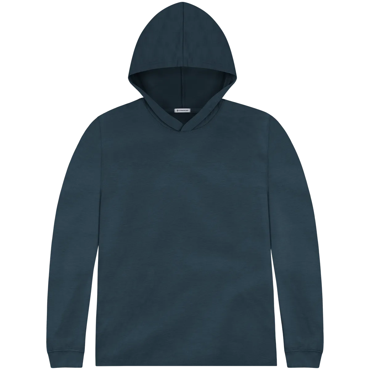 StringKing Men's Pima Cotton Lightweight Hoodie - Relaxed Fit, Navy, Front