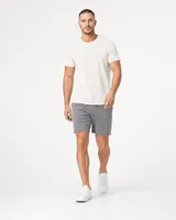 StringKing Men's Pima Terry Tee - Relaxed Fit, Tofu, Full Front Angle - Human Model