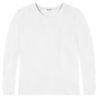StringKing Men's Pima Cotton Long Sleeve Crewneck T-Shirt - Relaxed Fit, White, Front