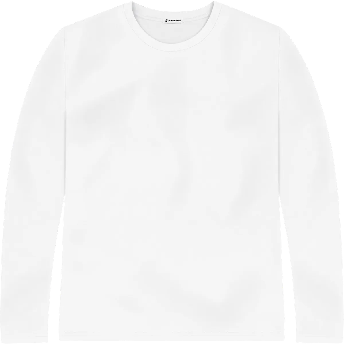 StringKing Men's StayWarm Long Sleeve Tee - Relaxed Fit, White, Front