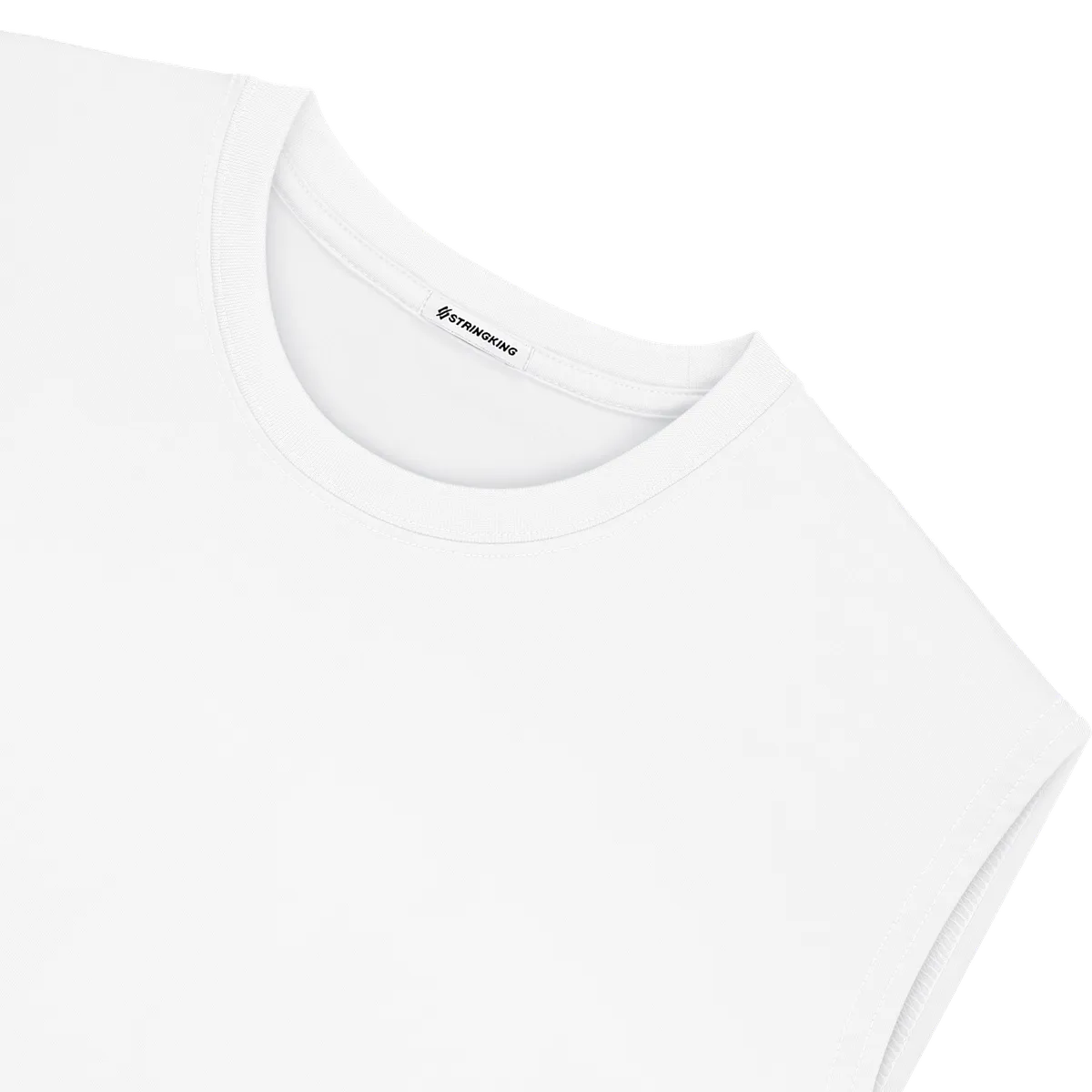 StringKing Men's StayWarm Tank Top - Sharp Fit, White, Detail