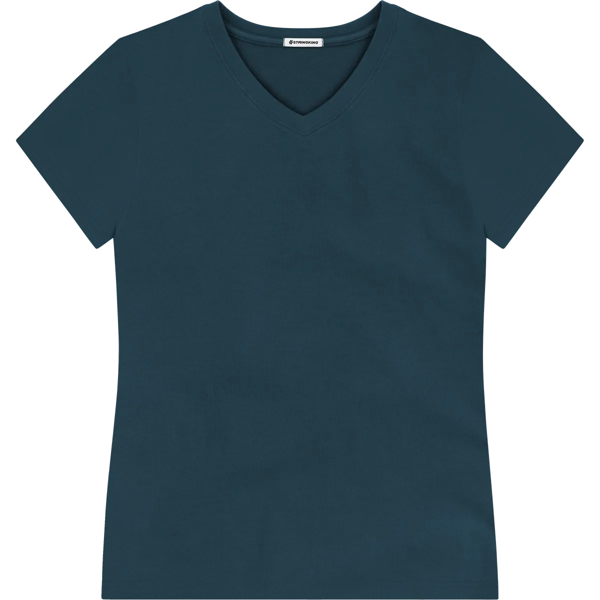 StringKing Women's Pima Terry V-Neck Tee - Sharp Fit, Navy, Front