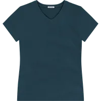 StringKing Women's Pima Terry V-Neck Tee - Sharp Fit, Navy, Front