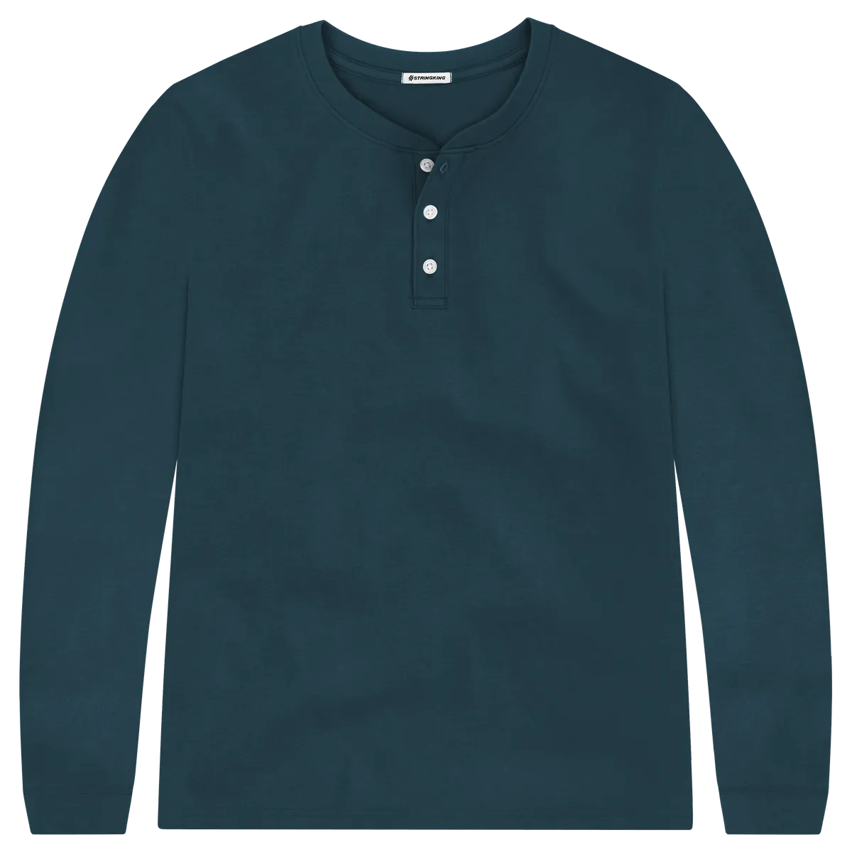 StringKing Men's Pima Jersey Henley - Sharp Fit, Navy, Front