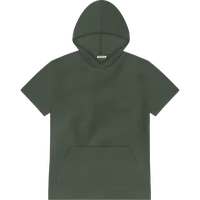 StringKing Men's Pima Terry Short Sleeve Hoodie - Relaxed Fit, Moss, Front