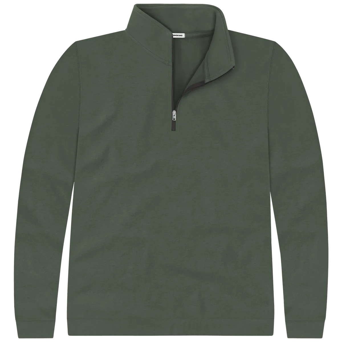 StringKing Men's Pima Terry Quarter Zip - Sharp Fit, Moss, Front