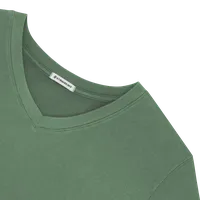 StringKing Women's Pima Cotton V-Neck Sweatshirt - Relaxed Fit, Green, Detail
