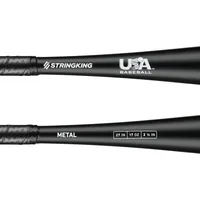 StringKing Metal USABat - Drop 10, 27" / 17 oz, Black, Bat Details, Horizontal
