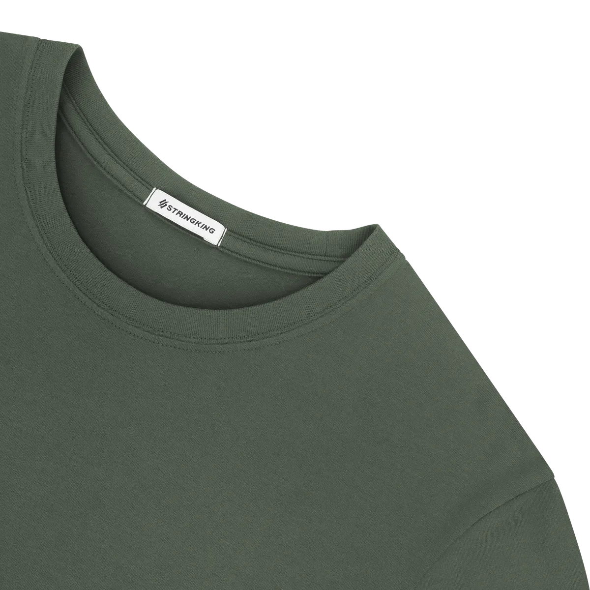 StringKing Men's Pima Jersey Tee - Sharp Fit, Moss, Detail