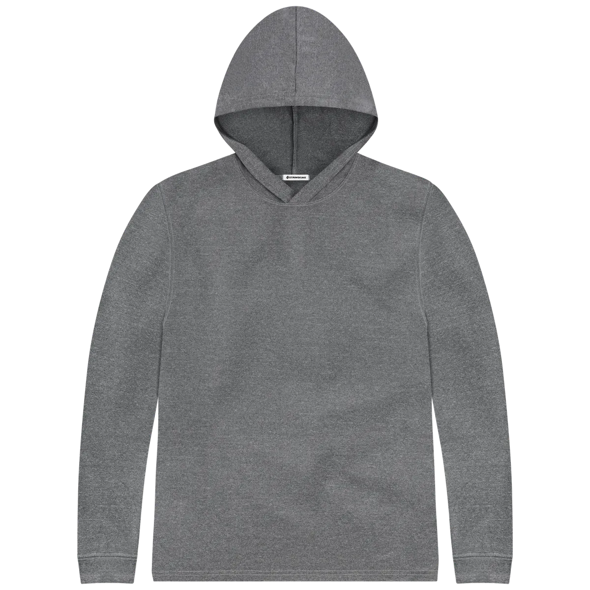 StringKing Men's FlexTech Lightweight Hoodie - Relaxed Fit, Heather Gray, Front