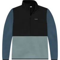 StringKing Men's Polartec Half Zip - Relaxed Fit, Meteorite Top, Slate Bottom, Indian Teal Sleeves, Black Trim, Front