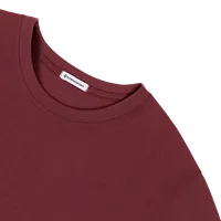 StringKing Men's FlexStyle Long Sleeve Crewneck T-Shirt - Relaxed Fit, Rhubarb, Detail