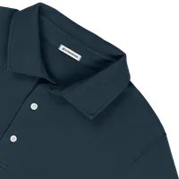 StringKing Men's Pima Cotton Polo Sweatshirt - Relaxed Fit, Navy, Detail