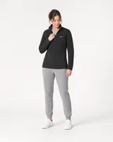 StringKing Women's Polartec Fleece Quarter Zip with Pockets - Sharp Fit, Meteorite, Collar Shoulder - Human Model