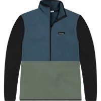 StringKing Men's Polartec Half Zip - Sharp Fit, Indian Teal Top, Avenue Green Bottom, Meteorite Sleeves, Black Trim, Front