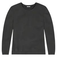 StringKing Women's Pima Cotton Crewneck Sweatshirt - Sharp Fit, Black, Front