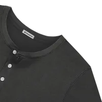 StringKing Men's Pima Cotton Short Sleeve Henley - Sharp Fit, Black, Detail