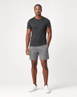 StringKing Men's Pima Jersey Pocket Tee - Sharp Fit, Black, Full Front - Human Model - Top of head to Knees