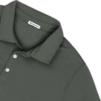 StringKing Men's FlexStyle Long Sleeve Polo - Relaxed Fit, Thyme, Detail