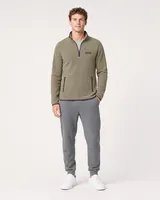 StringKing Men's Polartec Fleece Quarter Zip with Pockets - Sharp Fit, Mermaid, Full Front - Human Model - Top of head to Knees