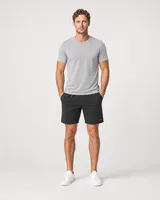 StringKing Men's Nylon Flex Game Shorts - Sharp Fit, Black, Full Front - Human Model