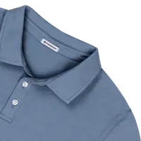 StringKing Men's Pima Cotton Long Sleeve Polo - Sharp Fit, Slate Blue, Detail