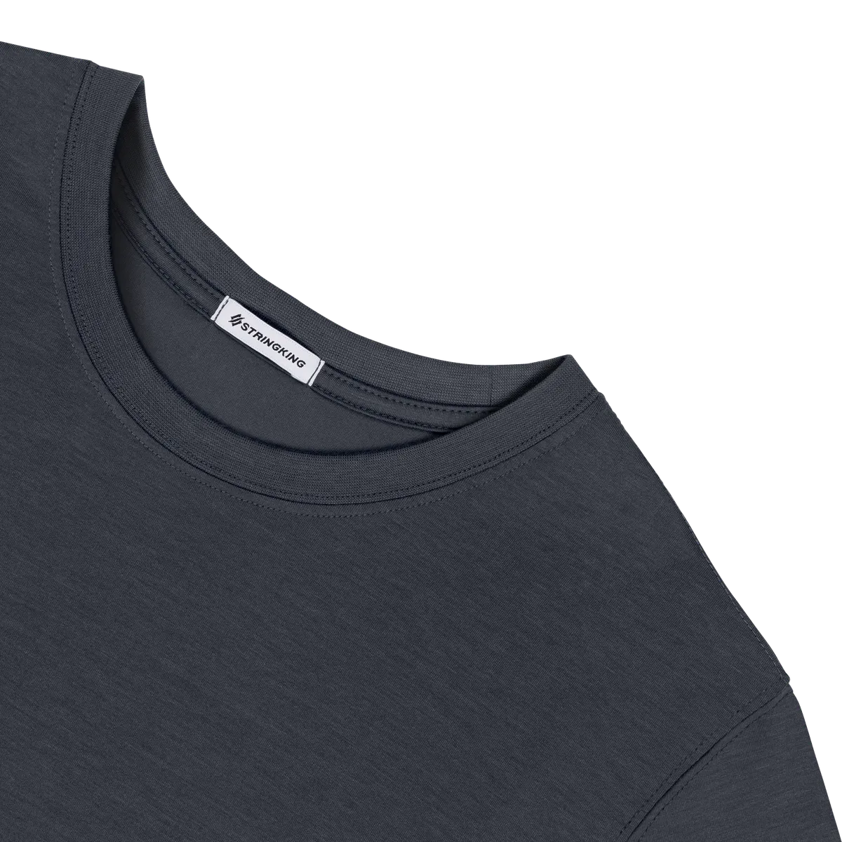 StringKing Men's FlexStyle Short Sleeve Crewneck T-Shirt - Sharp Fit, India Ink, Detail