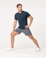 StringKing Men's Pima Terry Tee - Sharp Fit, Navy, Full Front Angle - Human Model