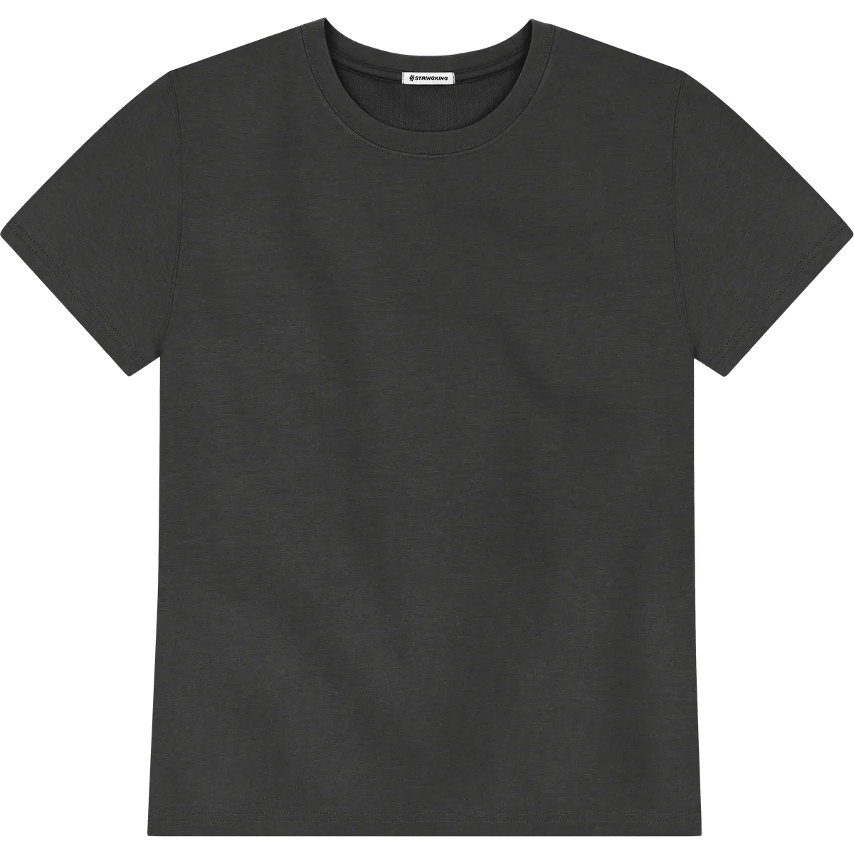StringKing Men's Heavy Pima Cotton T-Shirt - Relaxed Fit, Black, Front