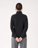 StringKing Women's Polartec Fleece Quarter Zip with Pockets - Sharp Fit, Meteorite, Full Back - Human Model - Top of head to Mid-thigh