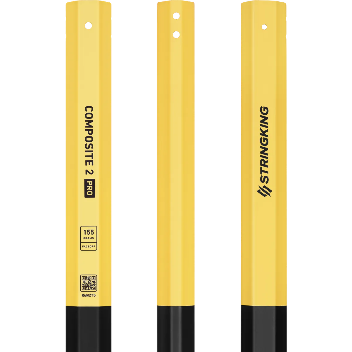 StringKing Men's Composite 2 Pro Faceoff - Bottom Lever, 155 Grams, Black / Yellow, Top Section, Right, Front, Left