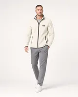 StringKing Men's Polartec Fleece Full Zip with Pockets - Sharp Fit, Jet Stream, Collar Shoulder - Human Model