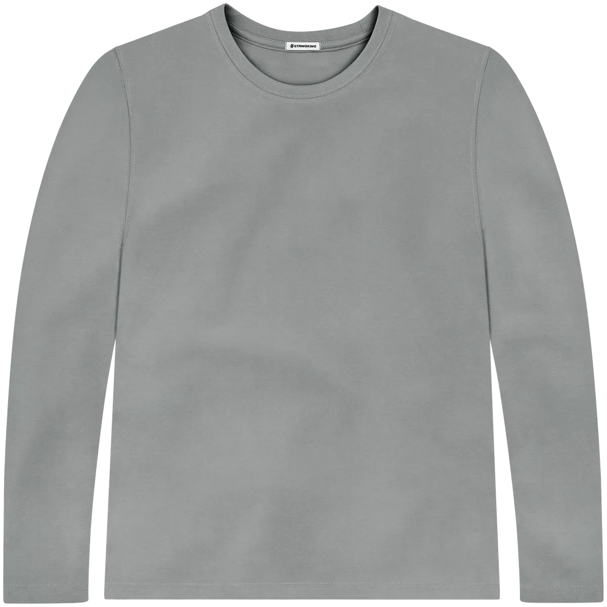 StringKing Men's StayCool Long Sleeve Tee - Relaxed Fit, Gray, Front