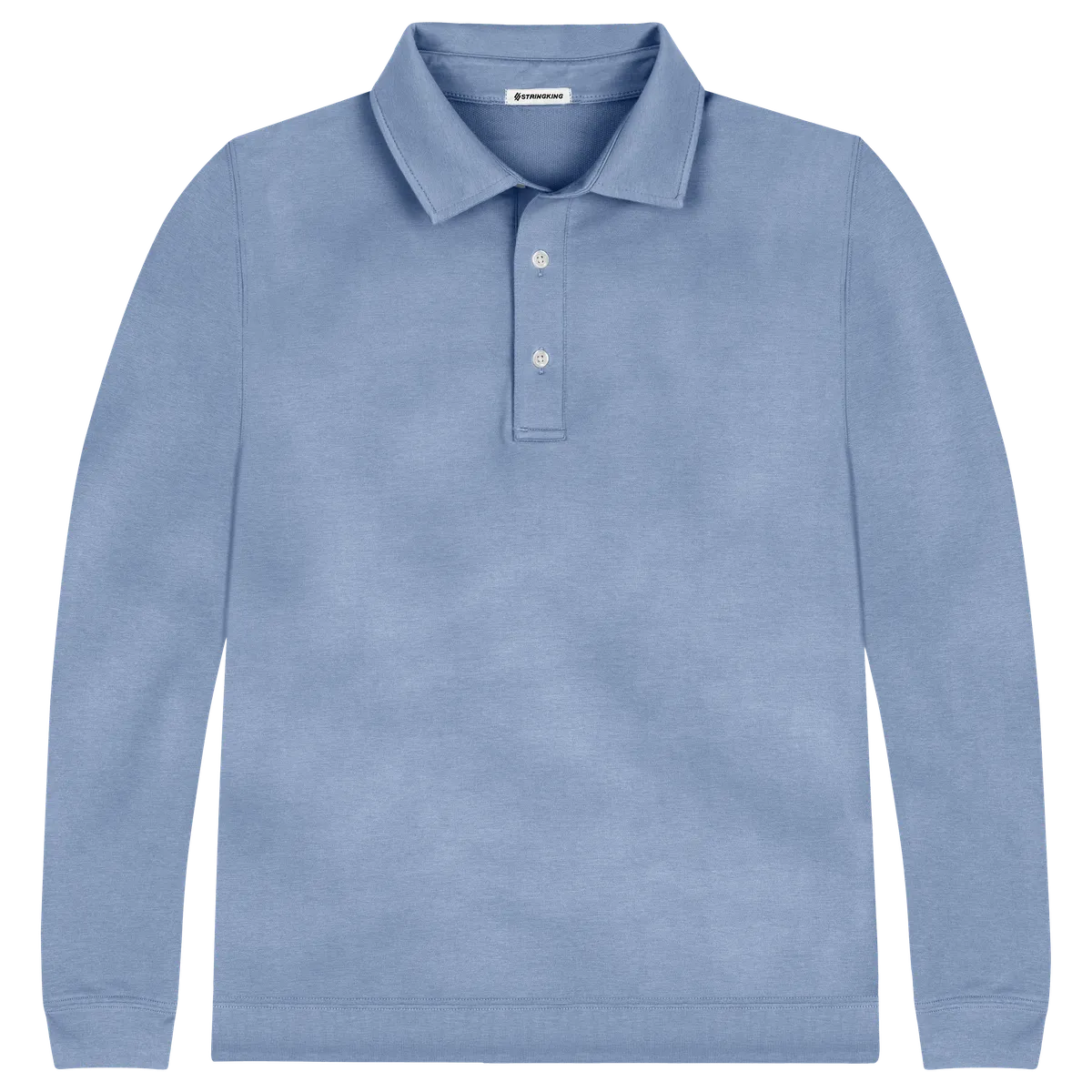 StringKing Men's Pima Cotton Polo Sweatshirt - Relaxed Fit, Slate Blue, Front