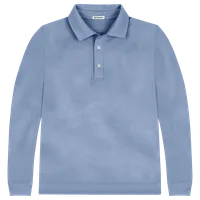 StringKing Men's Pima Cotton Polo Sweatshirt - Relaxed Fit, Slate Blue, Front