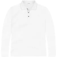 StringKing Men's StayCool Long Sleeve Polo - Relaxed Fit, White, Front